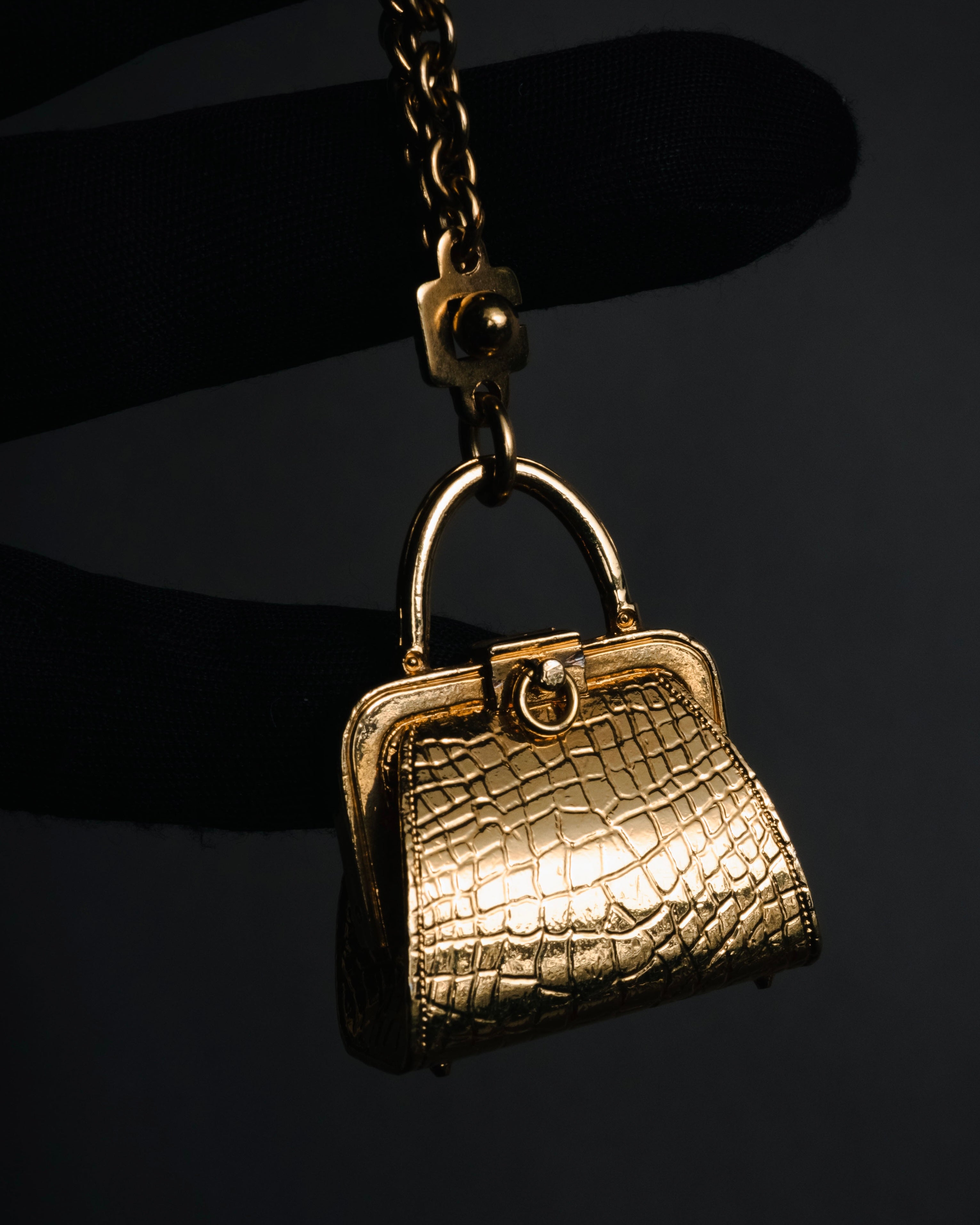 "Christian Dior" 80’s-90’s Miniature handbag motif gold charm