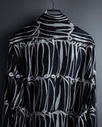 "GUCCI" Handwritten calligraphy pattern silk shirt