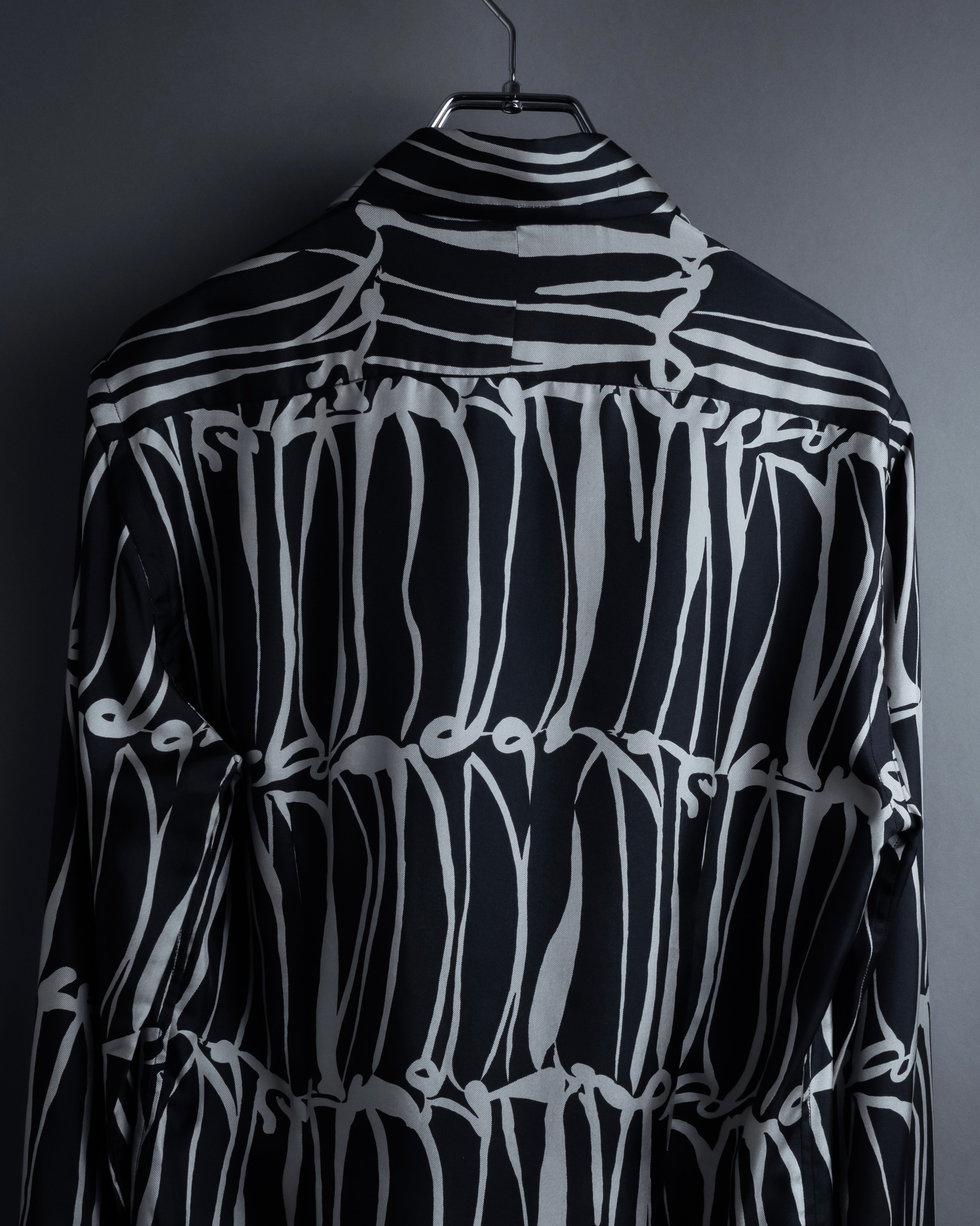 "GUCCI" Handwritten calligraphy pattern silk shirt