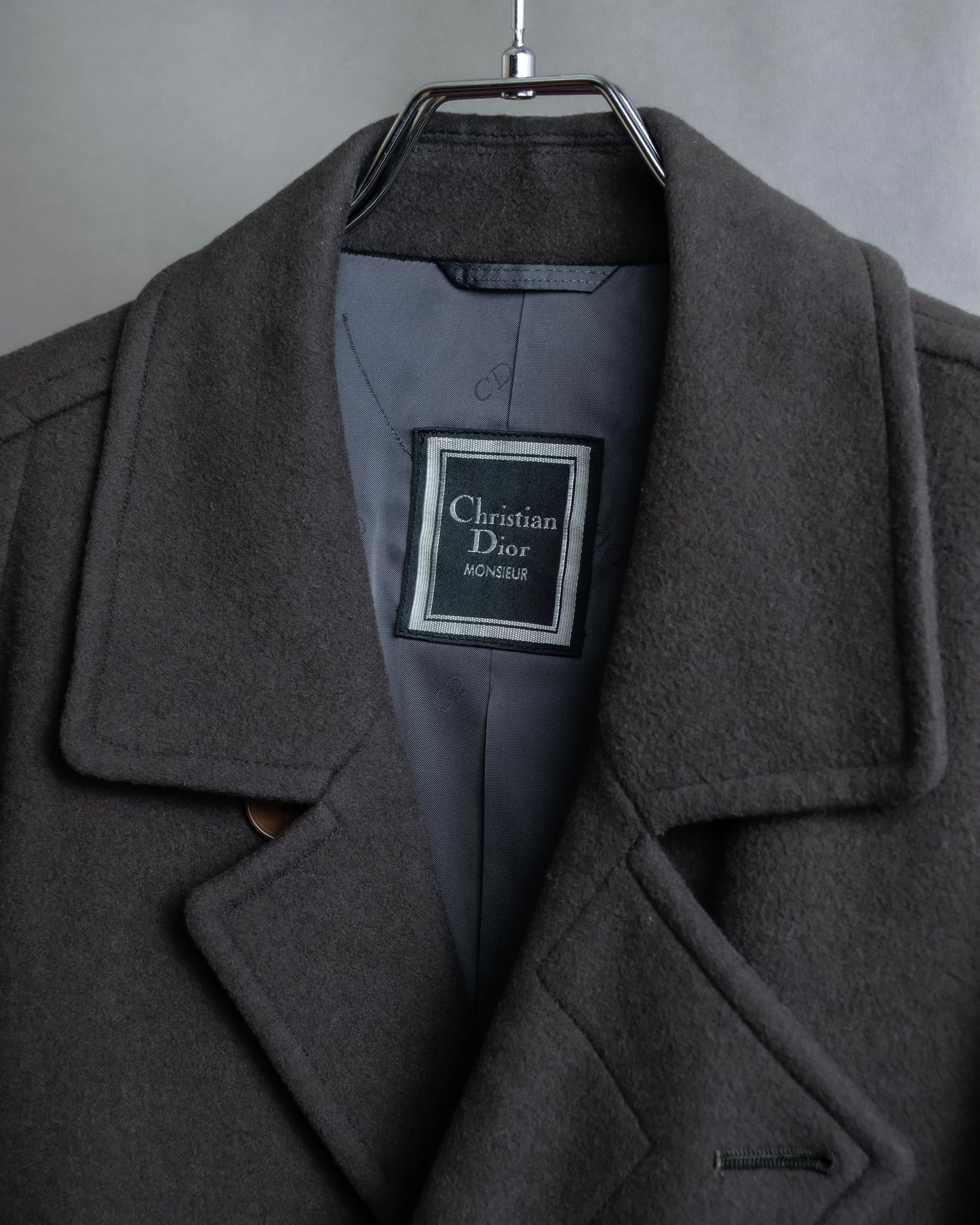 "CHRISTIAN DIOR MONSIEUR" Large lapel cashmere blend oversized mid length coat