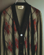 –SPECIAL– "Hermès" 90's-00's Plaid cashmere cardigan