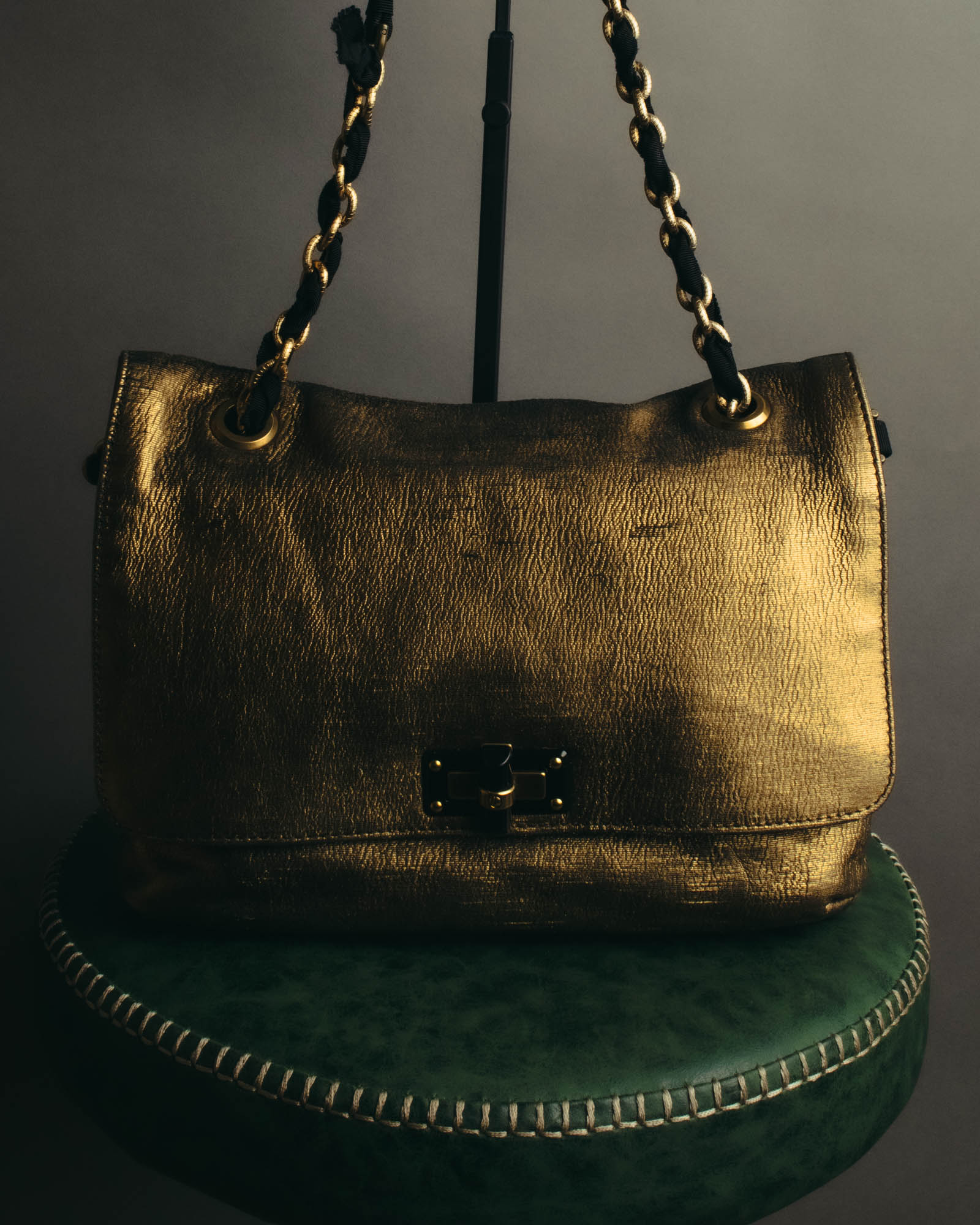 “LANVIN” 2008-2015 Metallic Happy shoulder bag