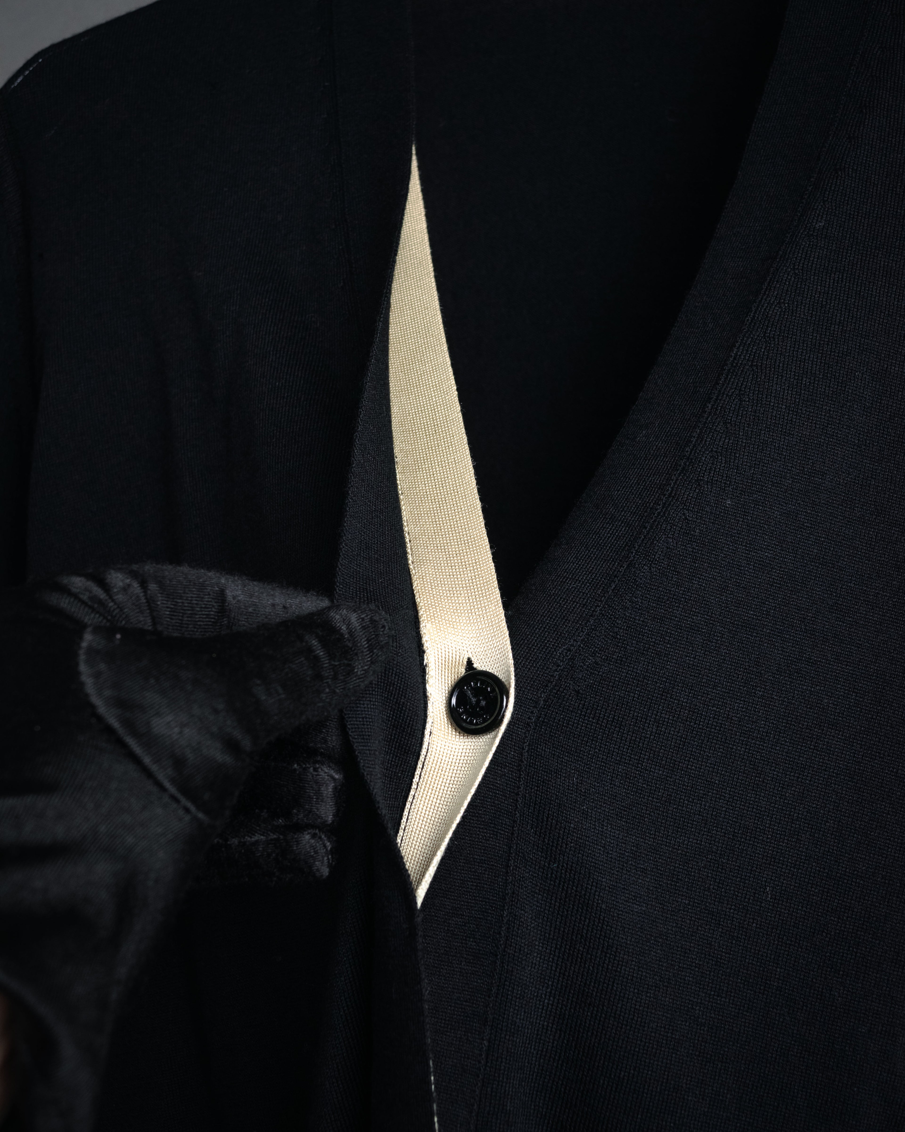 “CELINE” 2010’s Contrast placket wool silk cardigan