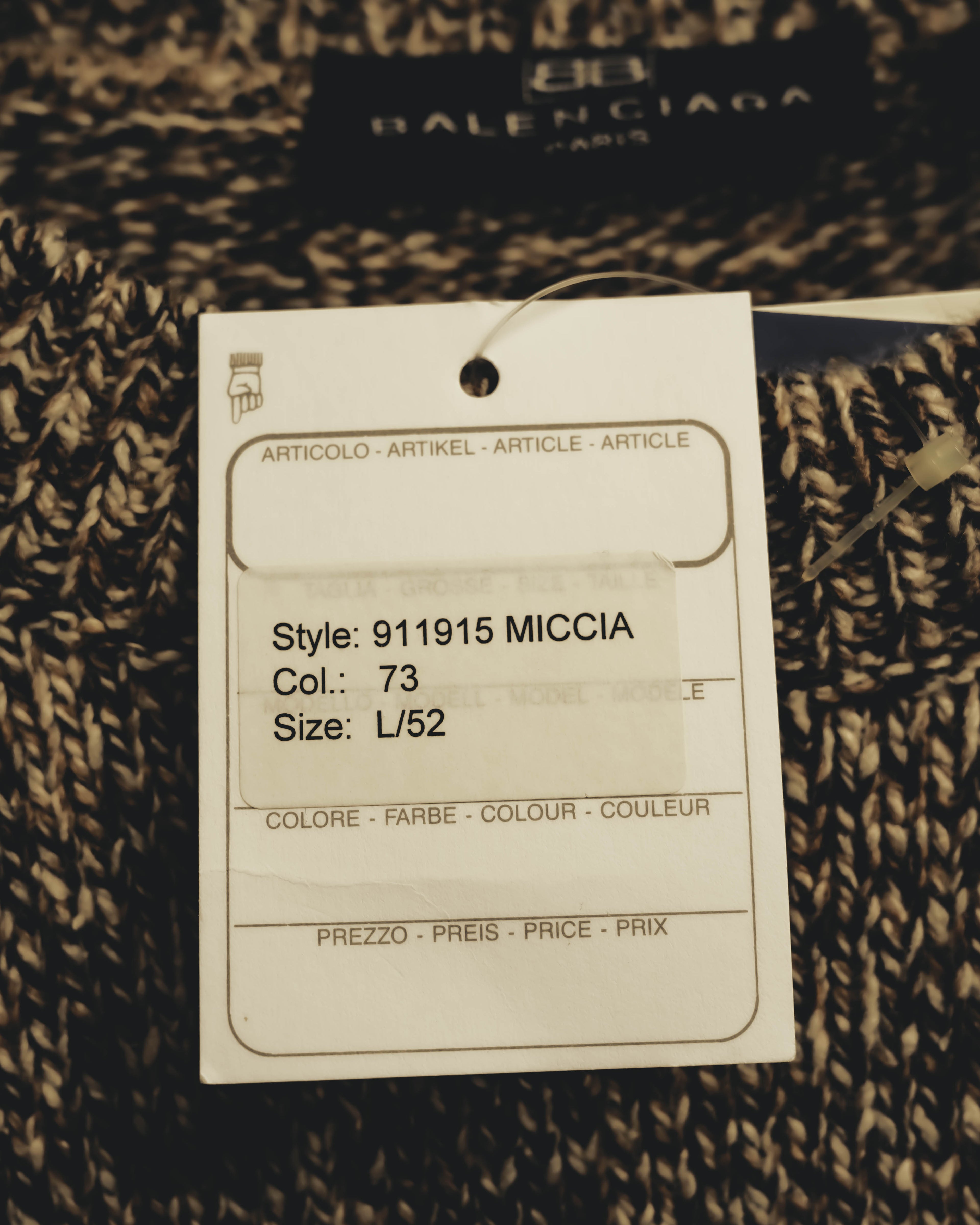 “BALENCIAGA” 90’s-00’s Textured melange wool-blend crewneck sweater