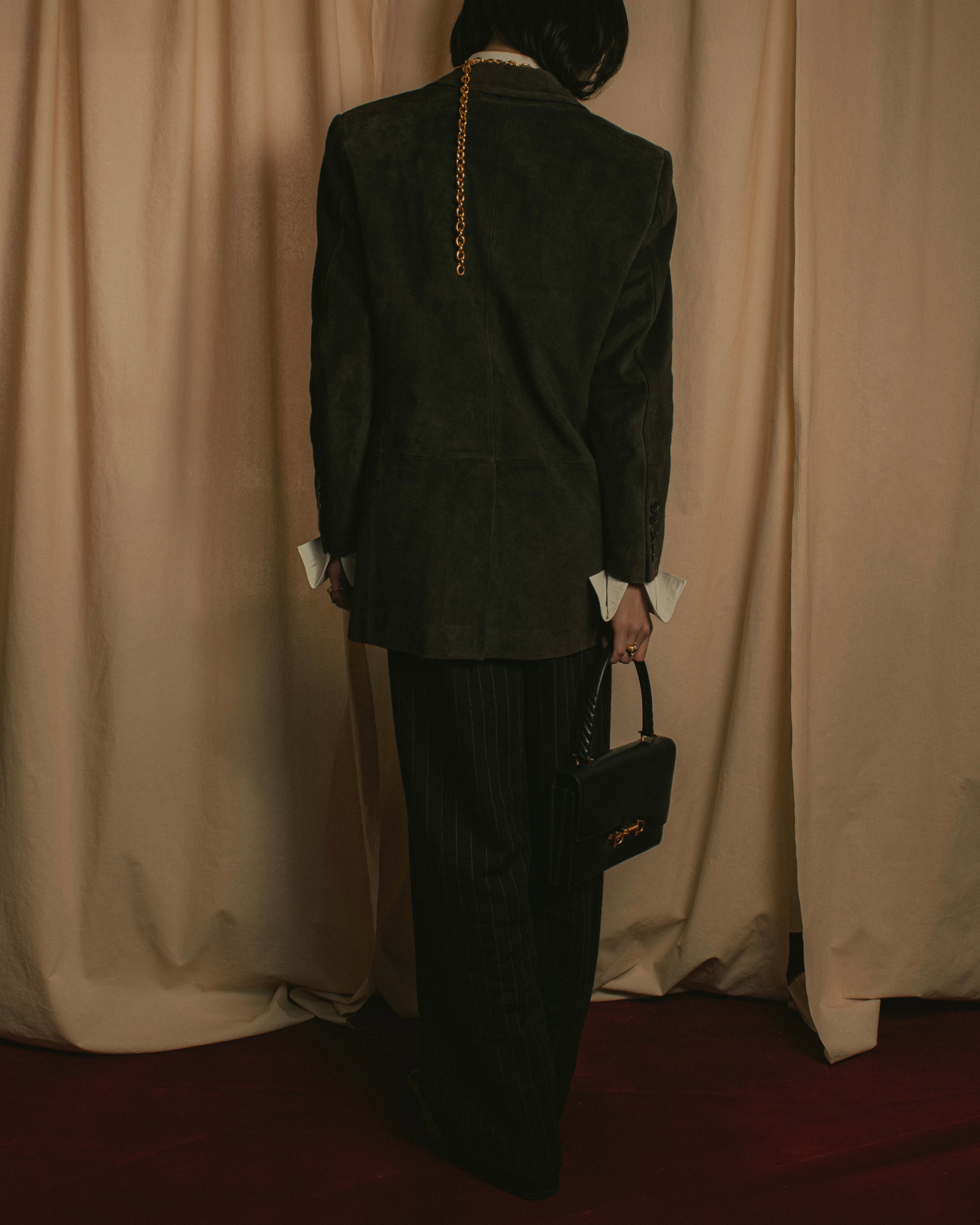 -SPECIAL- "GUCCI" 90’s Tom ford design suede tailored jacket