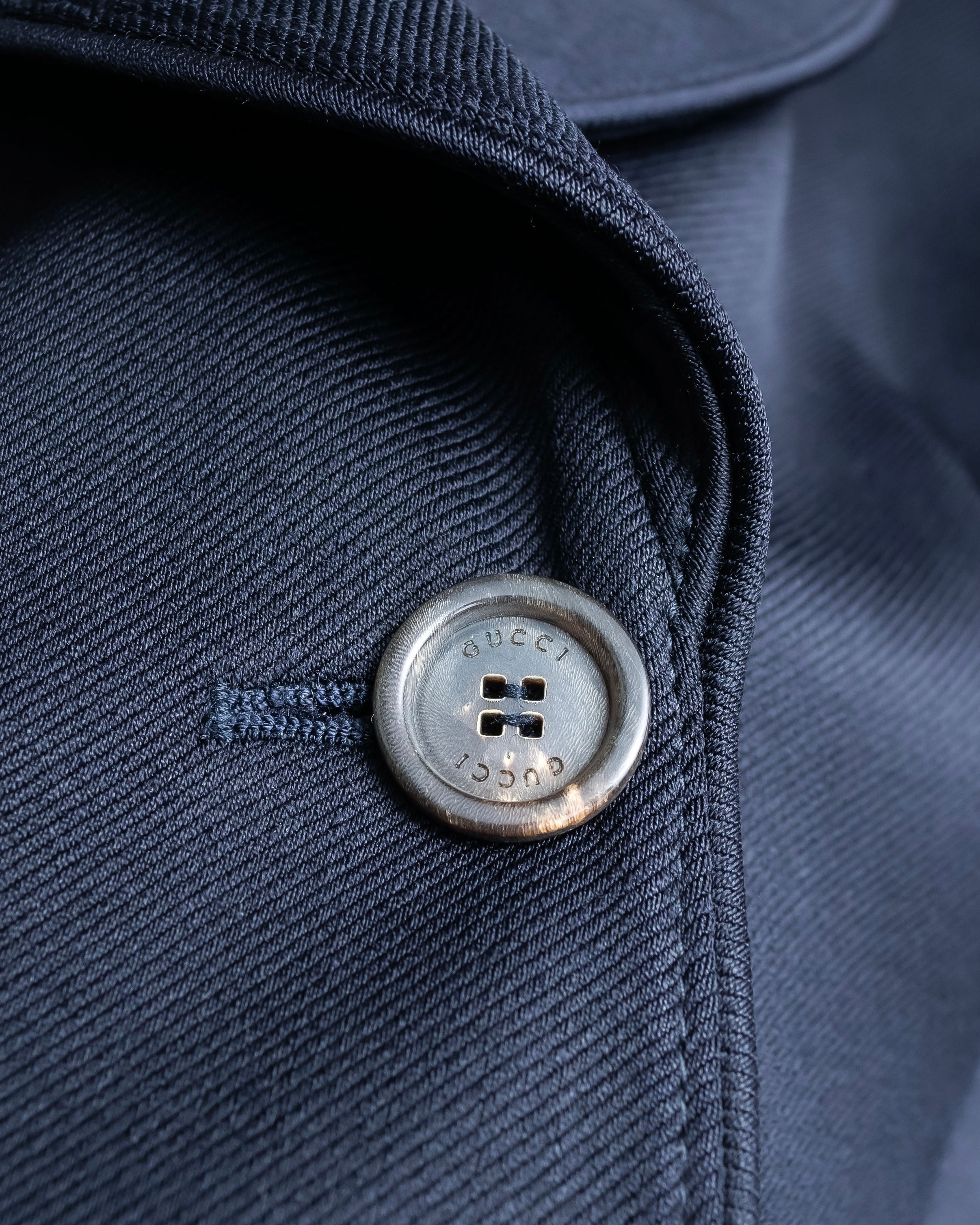 "GUCCI" Shawl collar glossy black jacket