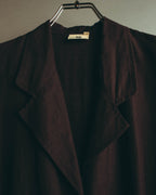 -SPECIAL- “DRIES VAN NOTEN” 90’s–00’s Rayon linen tailored long jacket and shorts set up