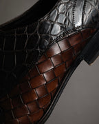 “DOLCE&GABBANA” 2008–2014 Exotic leather and intrecciato oxford shoes