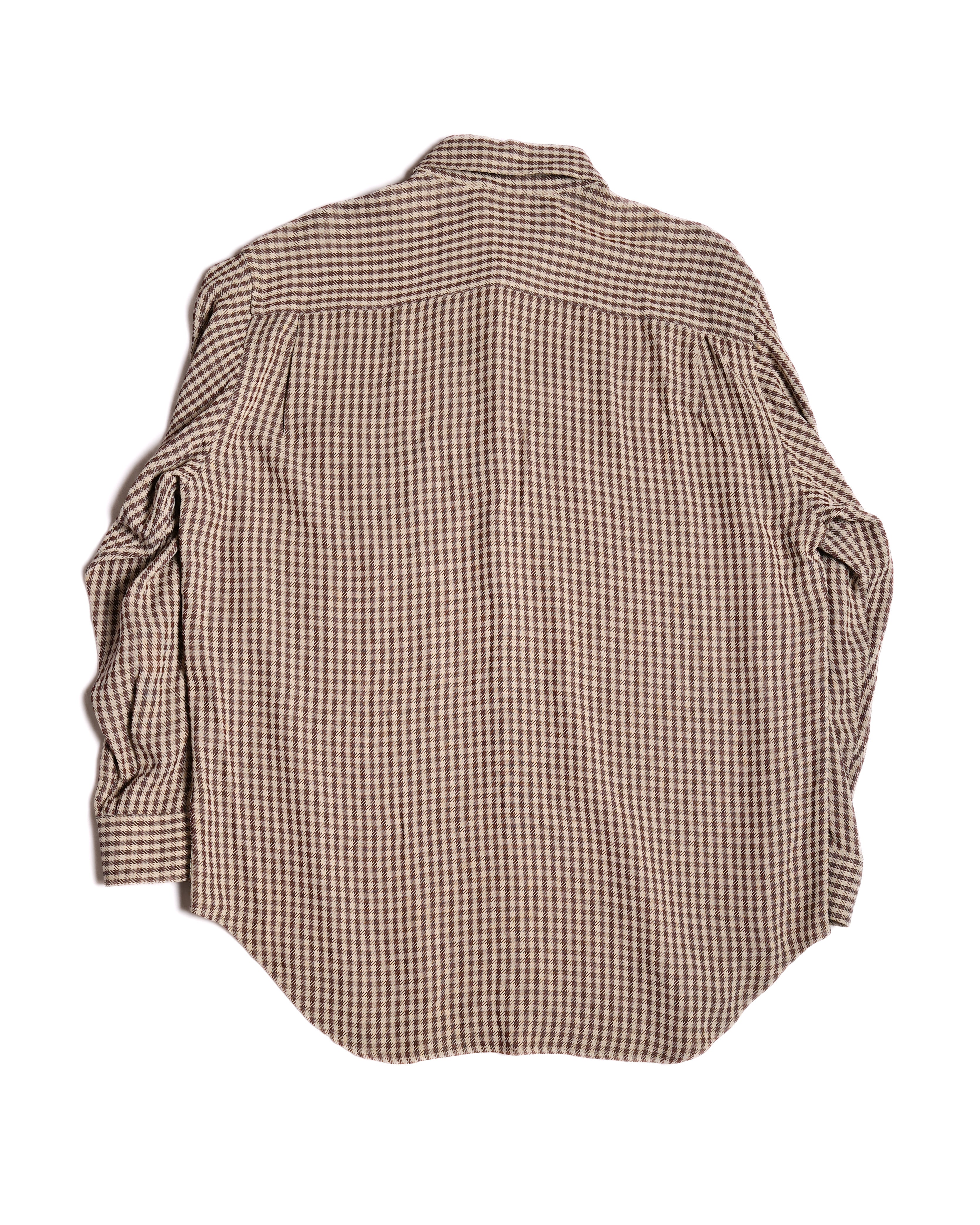 Giorgio Armani/ Houndstooth Check Pattern Summer Wool Shirt