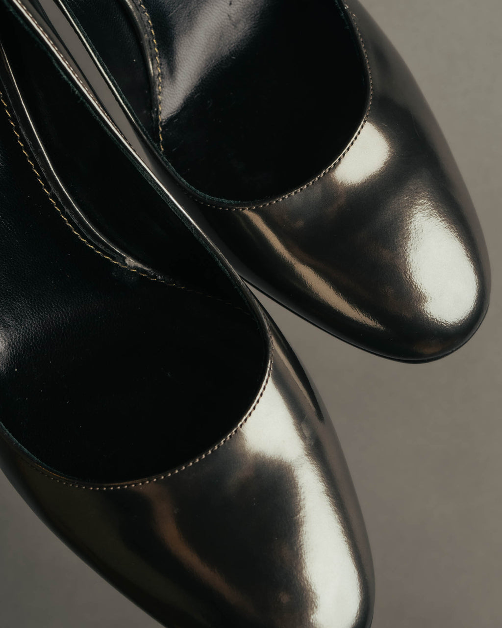 "Sergio Rossi" 00's-10's Glossy black leather high heel pumps