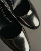 "Sergio Rossi" 00's-10's Glossy black leather high heel pumps
