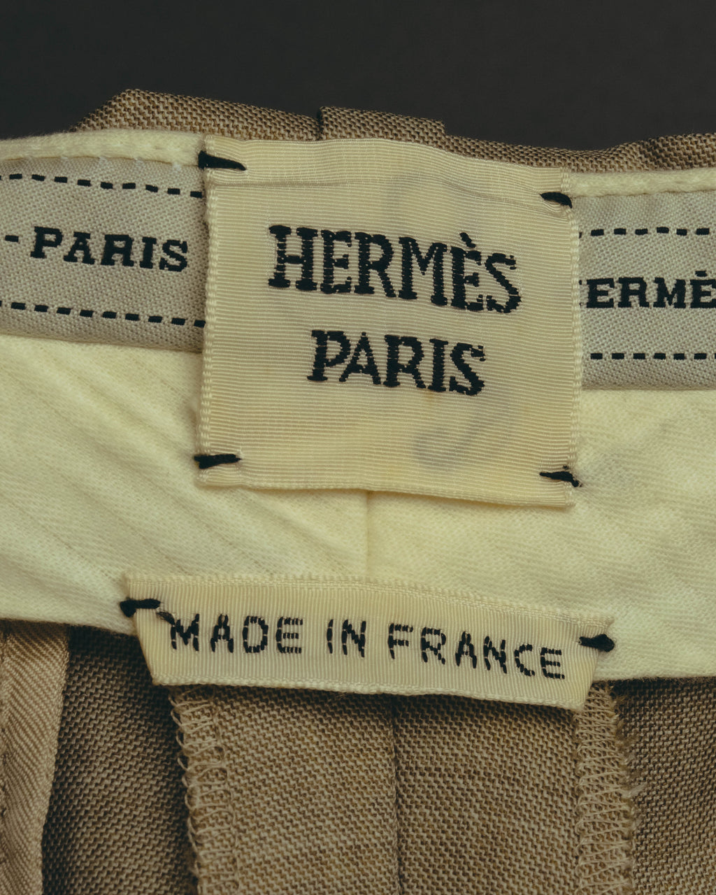 -SPECIAL- "HERMÈS" 90's-00's Wool silk tailored asymmetrical setup suit
