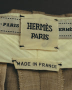 -SPECIAL- "HERMÈS" 90's-00's Wool silk tailored asymmetrical setup suit