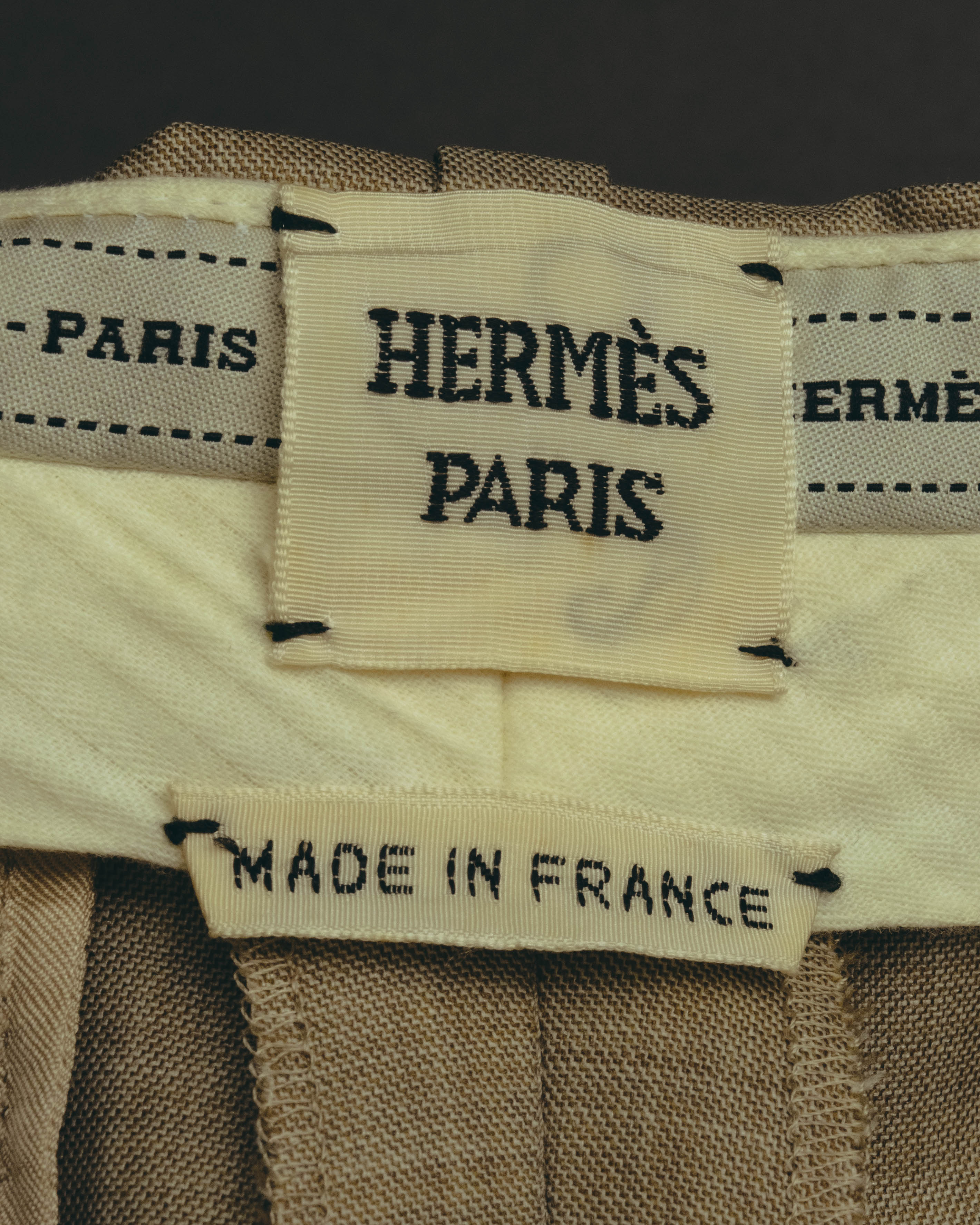 -SPECIAL- "HERMÈS" 90's-00's Wool silk tailored asymmetrical setup suit