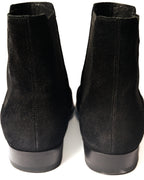 SAINT LAURENT PARIS/ “WYATT 30” Black Suede  Chelsea Heel Boots