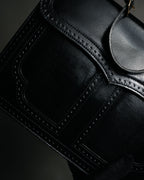 "Yves Saint Laurent" 80’s-90’s Lizard-embossed perforated leather shoulder bag