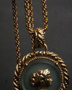 “Yves Saint Laurent” 90’s Cameo medallion rope chain necklace