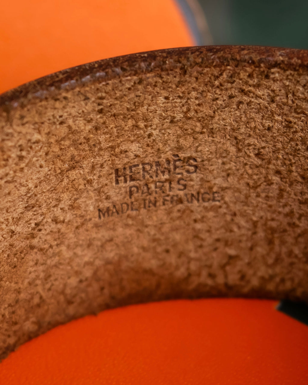 "HERMES" Camel brown color leather bangle
