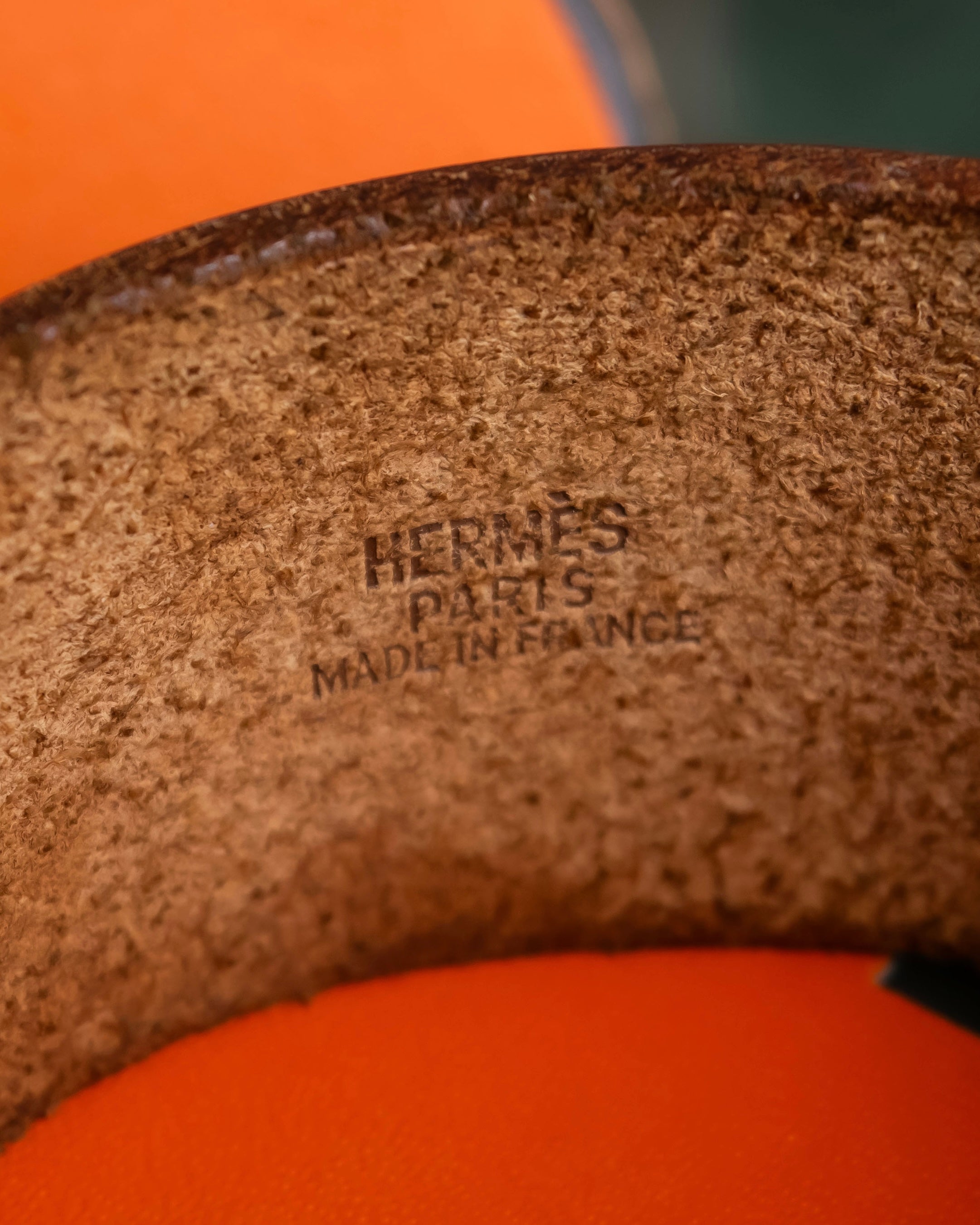 "HERMES" Camel brown color leather bangle