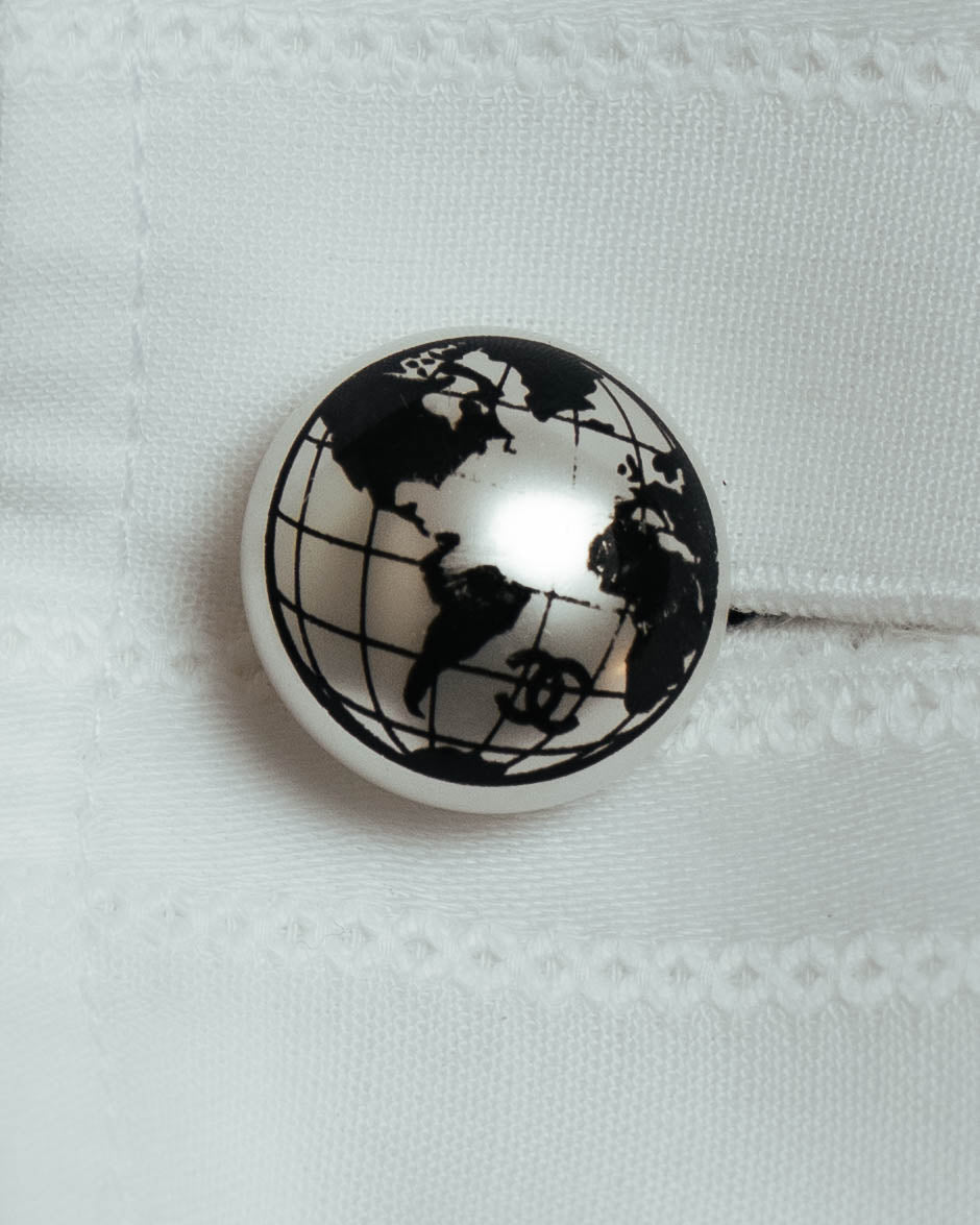 -SPECIAL- “CHANEL” 08 Cruise Collection Sheer cotton stand collar shirt