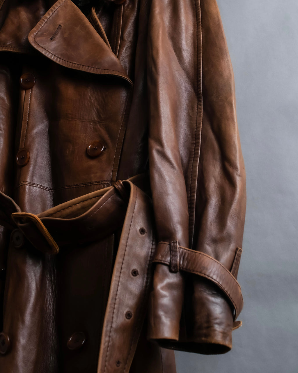 "Burberrys" Vintage-inspired leather oversized trench coat