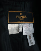 –SPECIAL– “FENDI” 90’s Embroidered collar long tailored jacket
