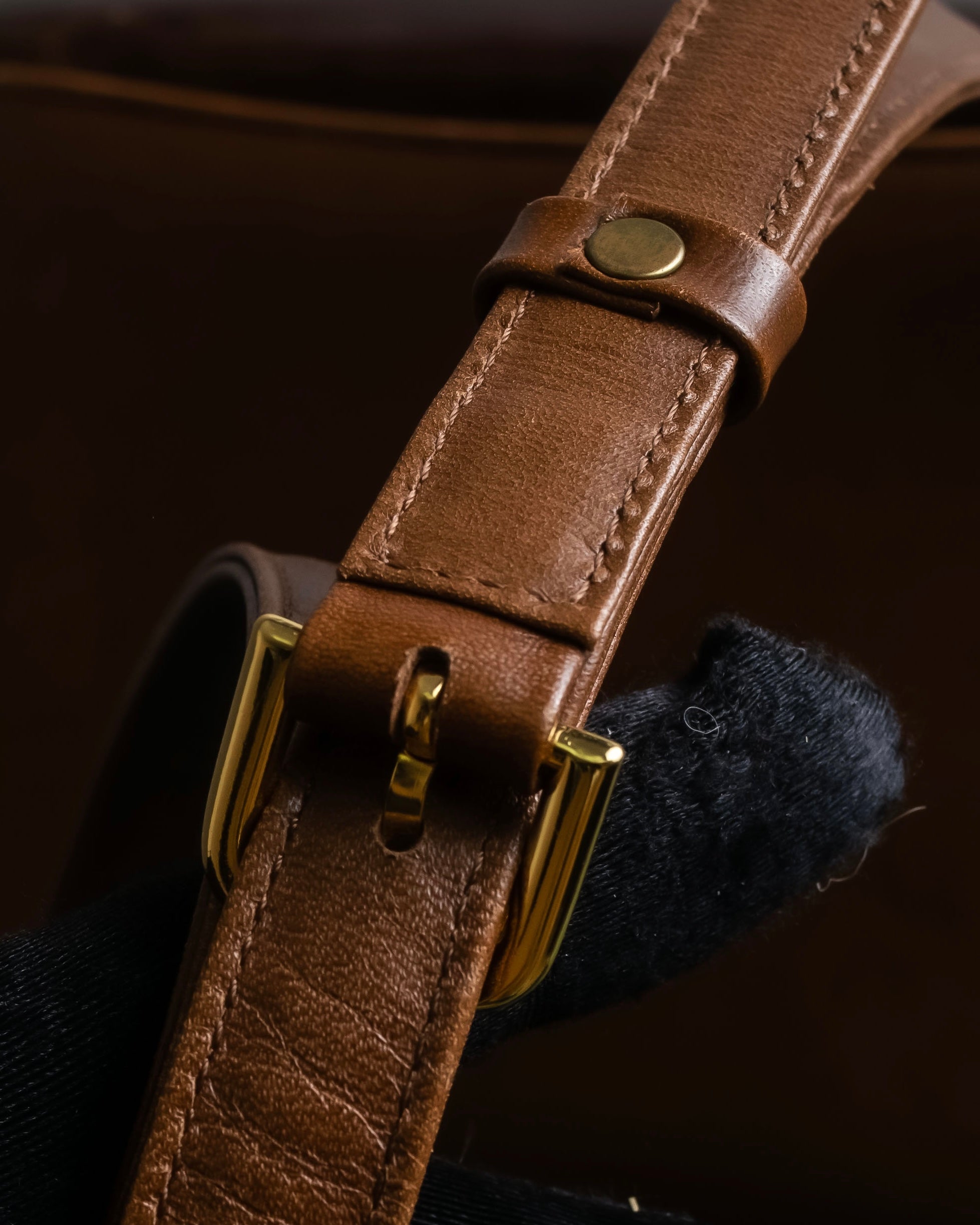 "Valentino Garavani" Leather combination design gold parts shoulder bag