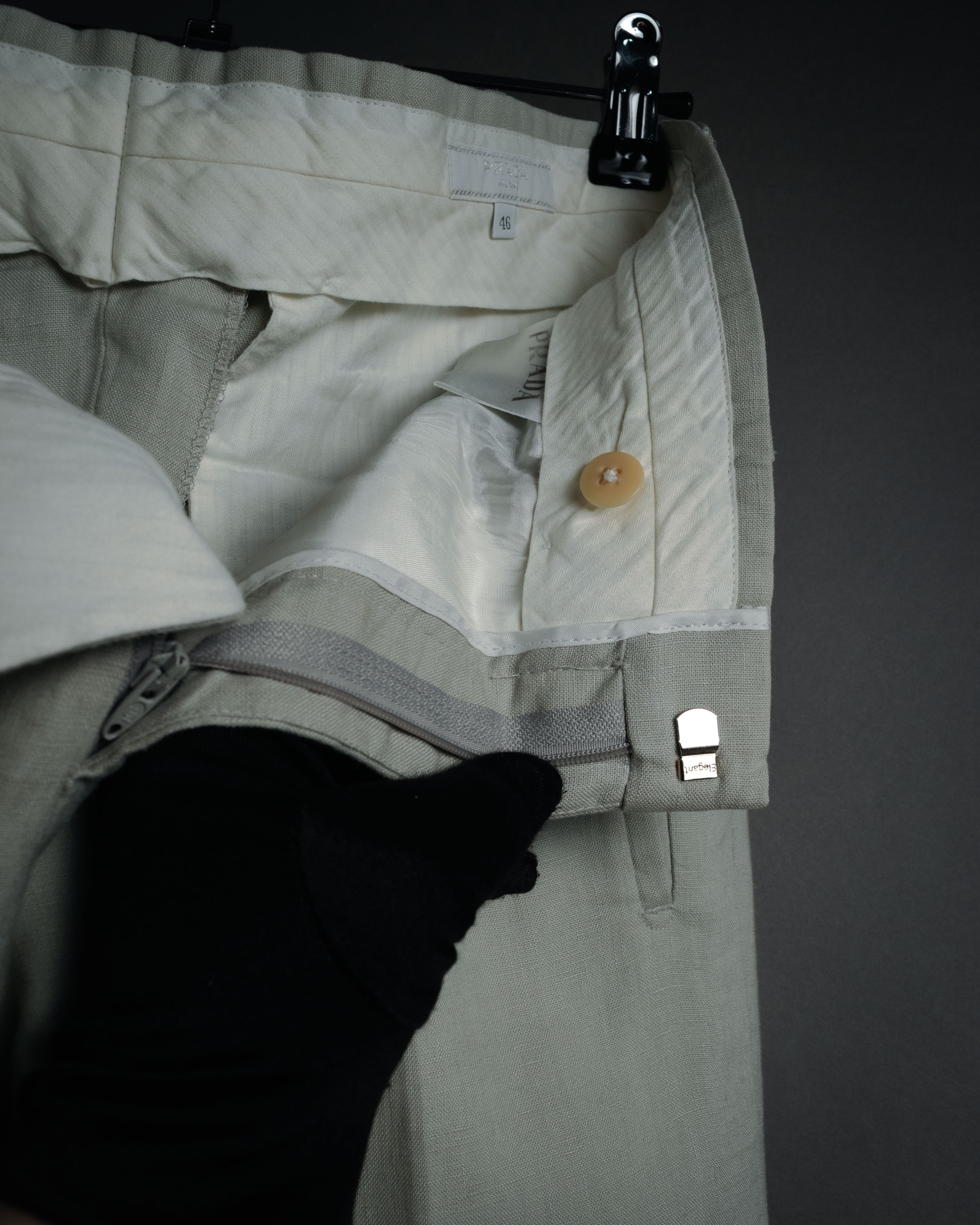 “PRADA” 10’s Linen tailored suit set