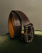 “PRADA” 90’s-00’s Studded logo leather belt