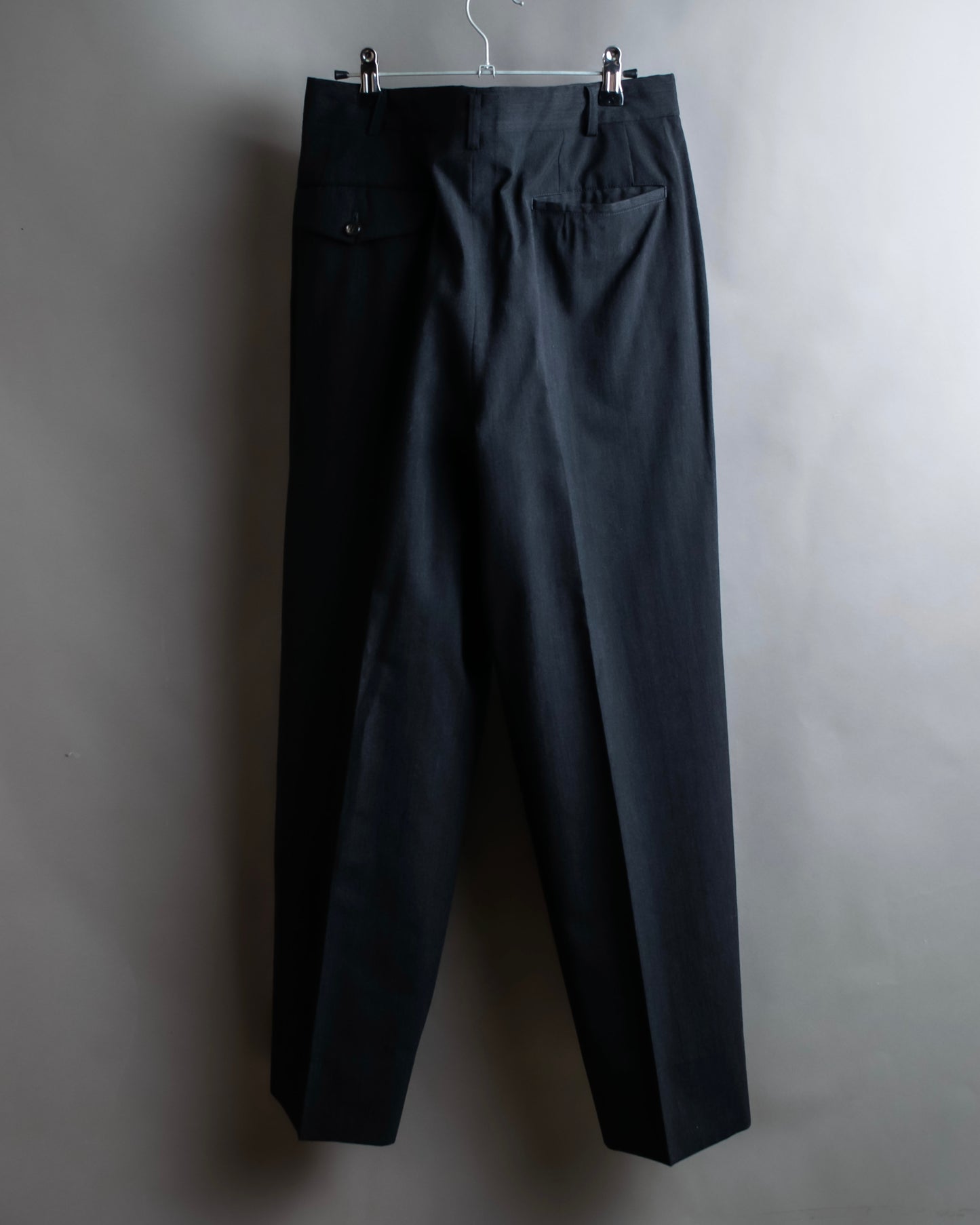 "COMME des GARCONS
HOMME" Notch lapel tailored jacket & wide tapered slacks charcoal gray set up