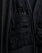 "MIHARA YASUHIRO" Military vest docking design V-neck cardigan
