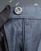 "CHANEL" 100% wool wide tapered slacks