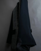 "Christian Dior" Jacquard switching design no-collar jacket