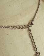 "Christian Dior" 80's-90's Rhinestone oval pendant necklace