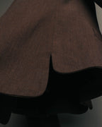 "Salvatore Ferragamo" 90's Shoe-motif gold button wool tailored jacket