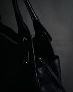 “Salvatore Ferragamo” 90’s-00’s wicker gancini leather handbag