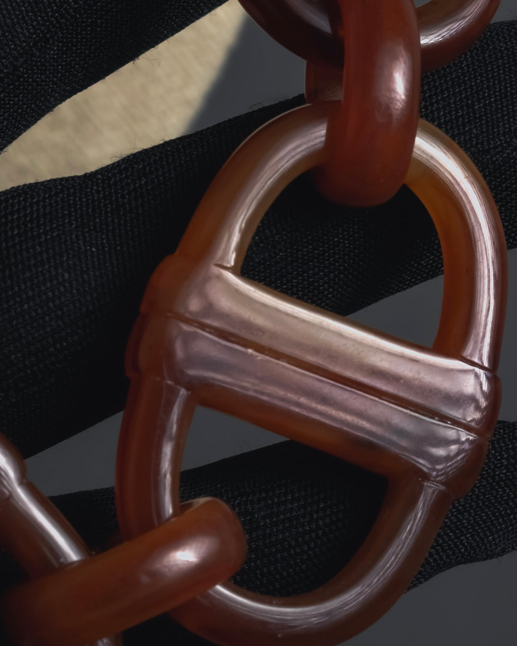 "Christian Dior" Sculptural tortoiseshell resin chain necklace