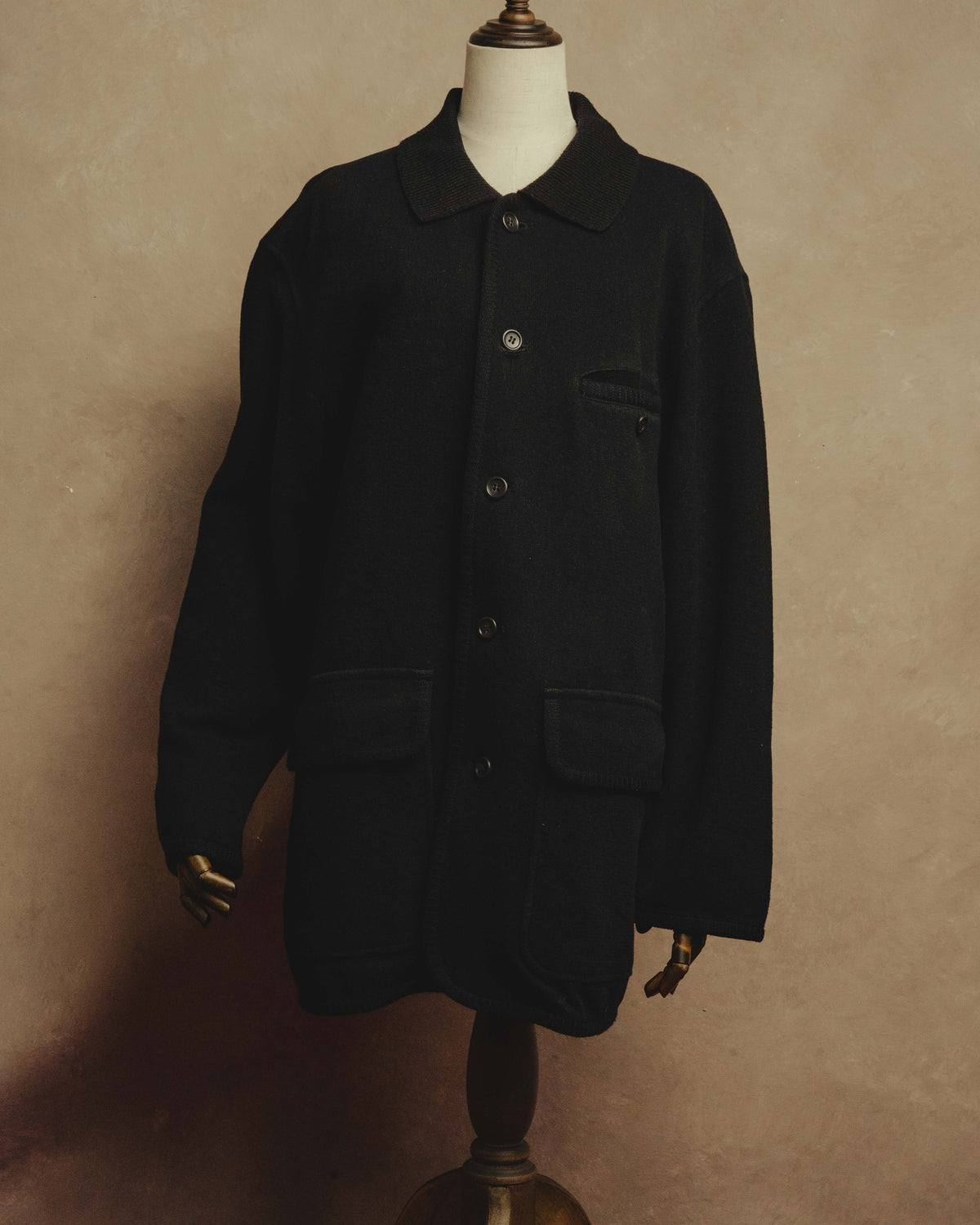 “Christian Dior MONSIEUR” 80’s-90’s Ribbed collar oversized wool field jacket