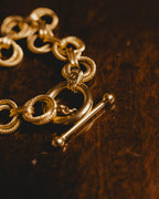 “CELINE” Late 80’s-early 90’s twisted rope circle link toggle bracelet