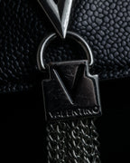 "VALENTINO" Textured leather V tassel chain shoulder bag