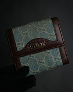 “GUCCI” 00’s GG denim script logo wallet