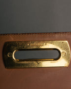 -SPECIAL- “Salvatore Ferragamo” 90’s lizard leather gancini 2way flap bag