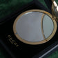 "GUCCI" Gold metal design logo engraved hand mirror