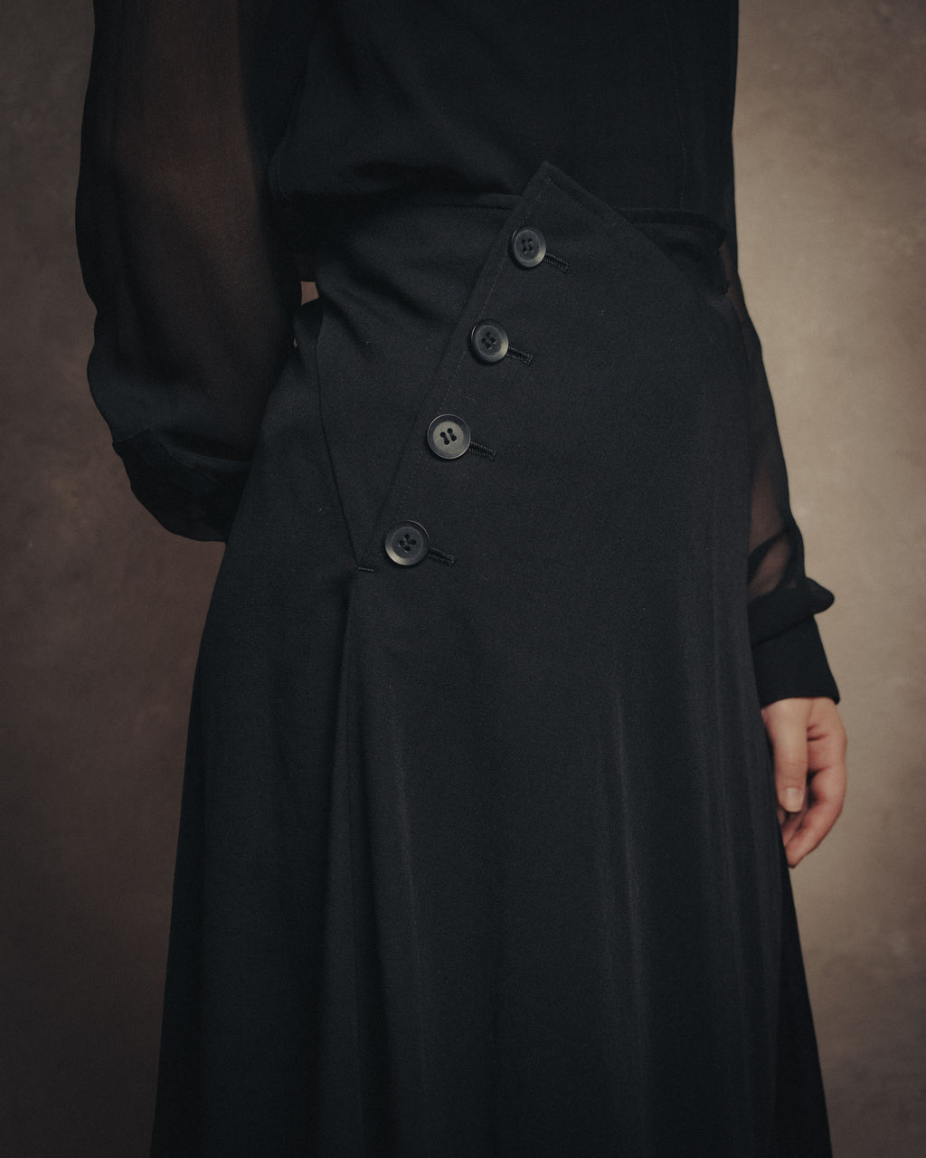 -SPECIAL- “Y’s” 2016 Asymmetric wool gabardine long skirt