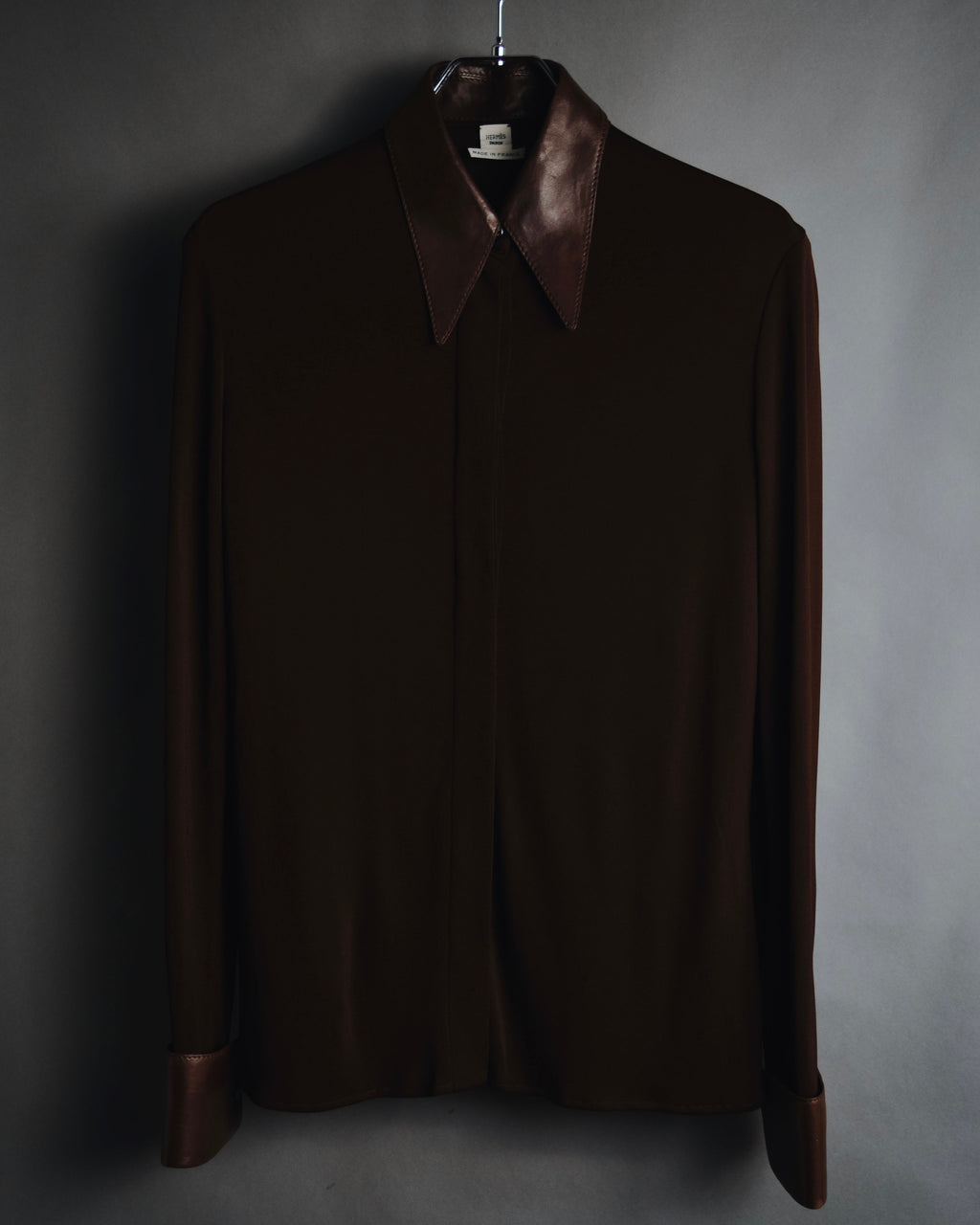 –SPECIAL– "HERMES"
00’s Transformable leather-trim viscose shirt