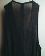 "Y's" 00's-10's Layered cupro sleeveless maxi dress