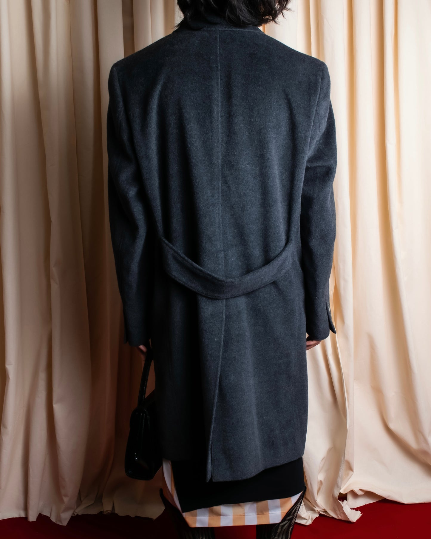 "GIANERANCO FERRE" Angora wool blend long chester coat