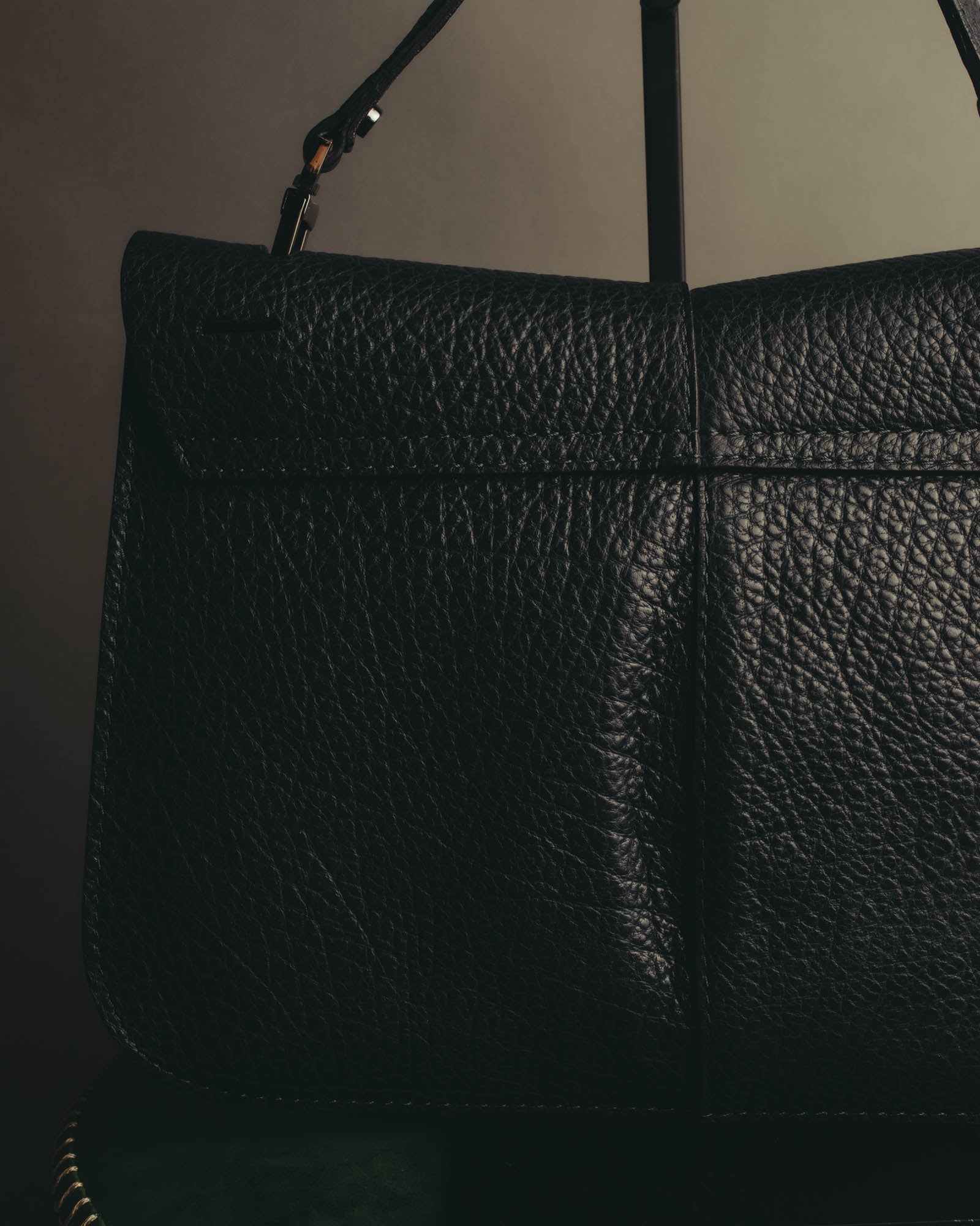 "GIANNI CHIARINI" 00's-10's Pebbled leather flap shoulder bag