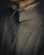 -SPECIAL- “LOEWE” 80’s-early 90’s Taupe suede leather blouson jacket