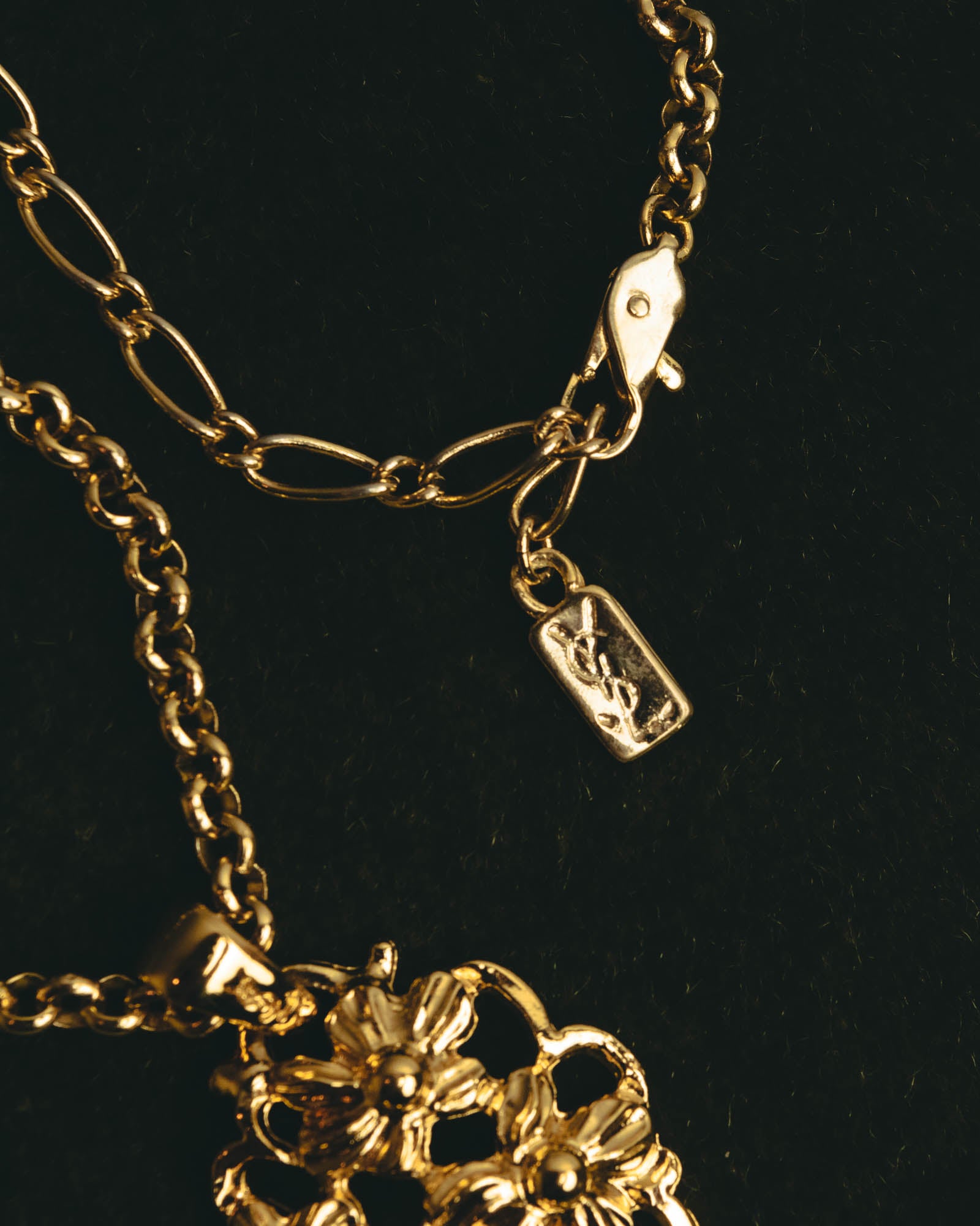 "Yves Saint Laurent" 80's-90's Sculptural floral pendant necklace